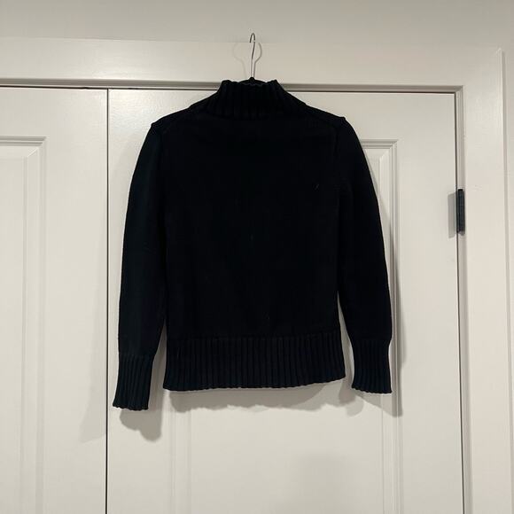 J Crew‎ Women's 100% Cotton Chunky Turtleneck Sweater in Black Size XS - Picture 6 of 9